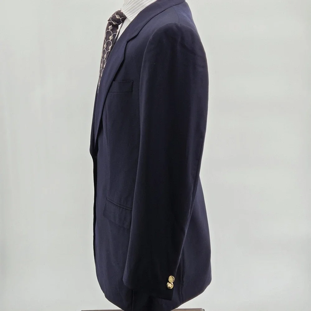 Vintage Burberrys IT 48 Blue Wool Blazer 2 Button Made in Italy Mens Sport‎ Coat